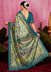 Shop Elegant Off White Tussar Silk Ethnic Motif Saree : Tradition Meets Modernity in Premium Fabric
