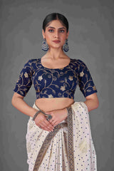 Exquisite White Tussar Silk Bandhani Saree: Elegance Meets Cultural Heritage