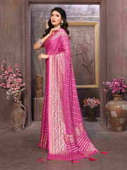 Exquisite Pink Brasso Saree: Timeless Elegance for Weddings & Festive Occasions
