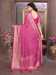 Exquisite Pink Brasso Saree: Timeless Elegance for Weddings & Festive Occasions