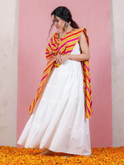 White Rayon Anarkali Kurta Set - Perfect for Festive & Casual Wear