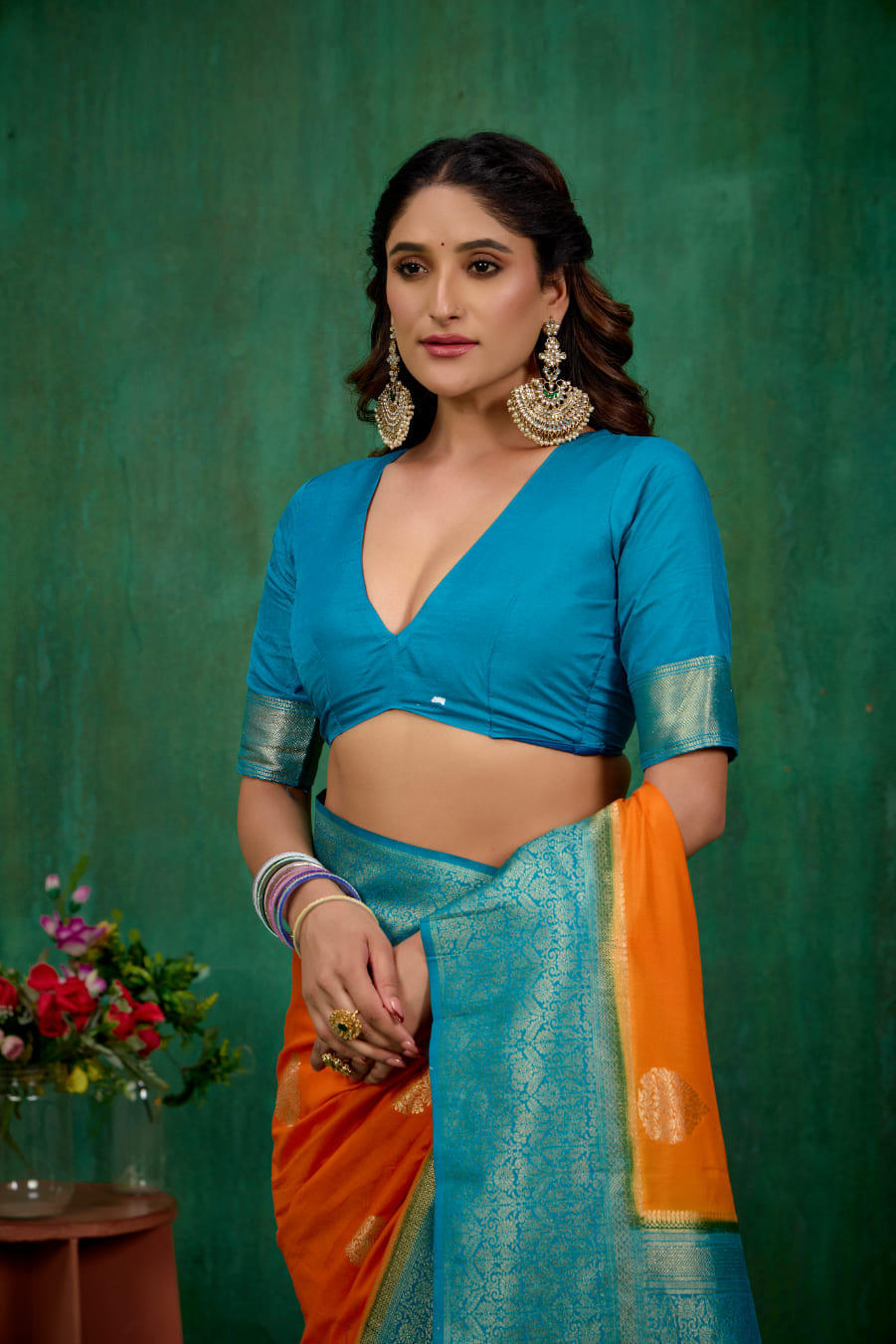 Shop Elegant Mustard Banarasi Art Silk Woven Ready to Wear Saree Online - Best Prices