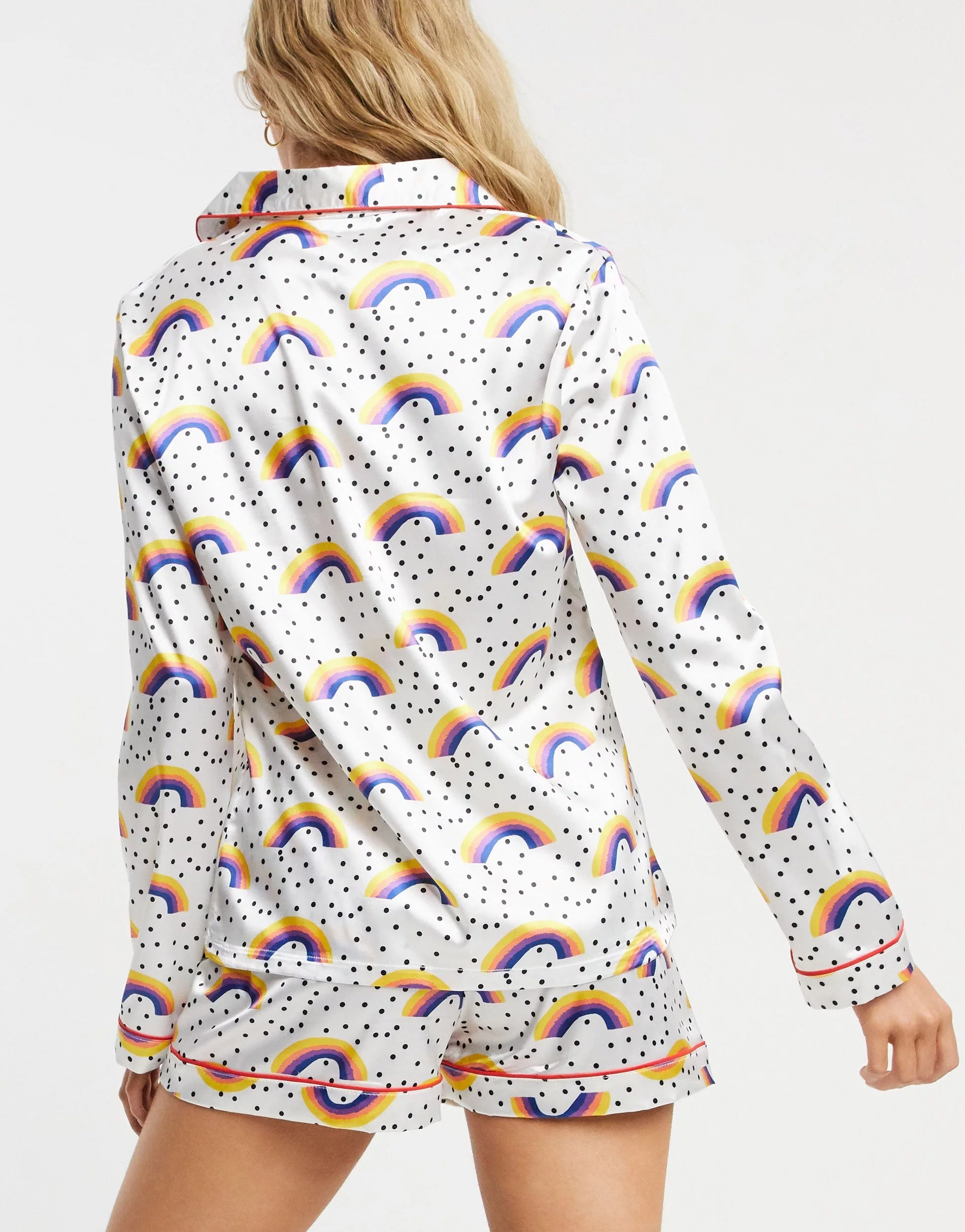 White Abstract Printed Lounge Wear.