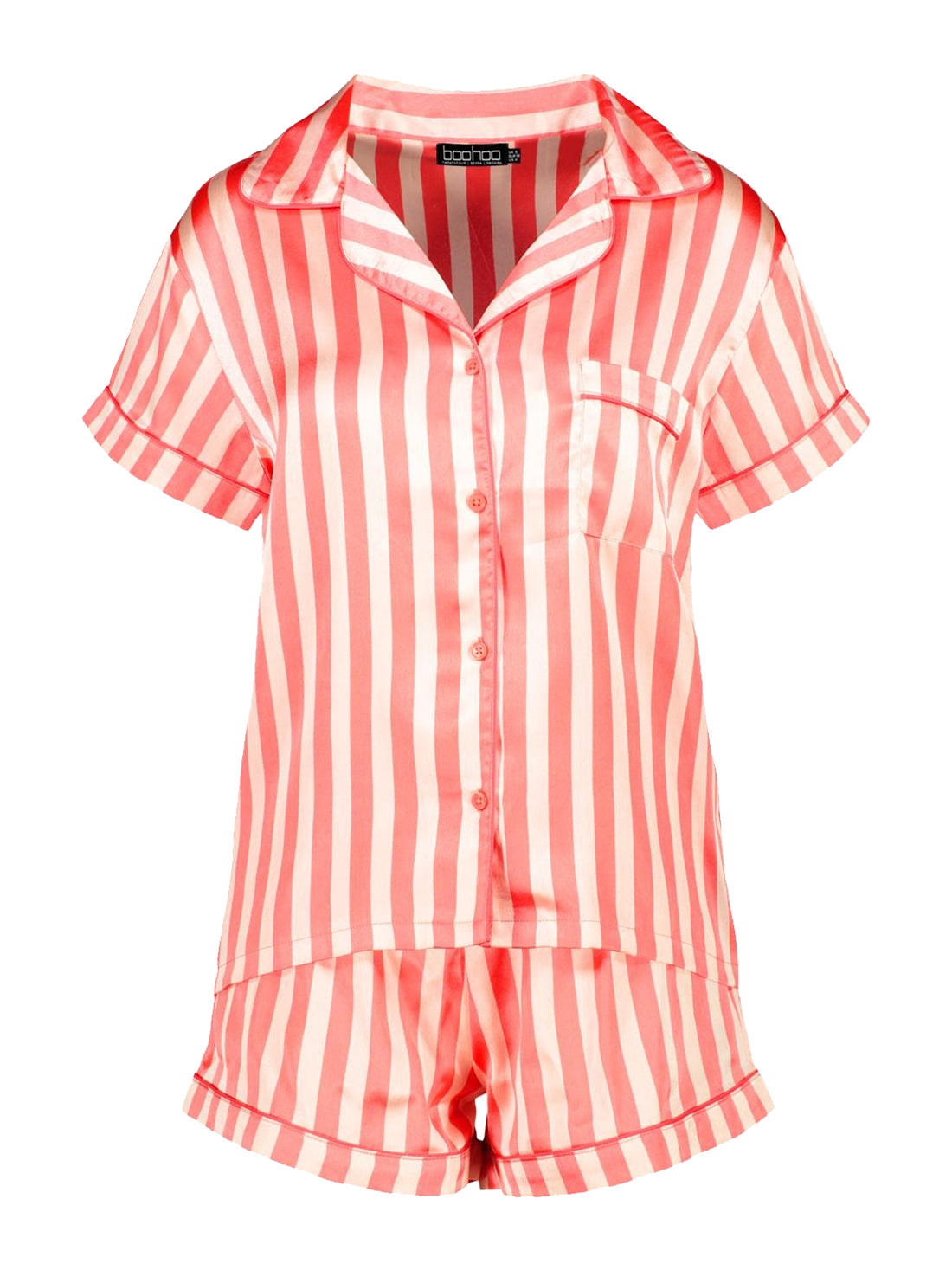 Red Striped Printed Lounge Wear.